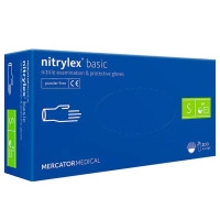 Рукавички нітрилові нестерильні Nitrylex 100 шт., СИНІ, розмір S
