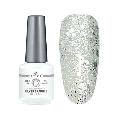 Гель лак Silver Sparkle GP119 Atica 15 мл Гель лак Silver Sparkle GP119 Atica 15 мл
