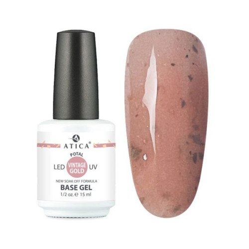 Base Gel Vintage Gold Камуфлирующая база с поталью Atica 15 мл Base Gel Vintage Gold Камуфлирующая база с поталью Atica 15 мл