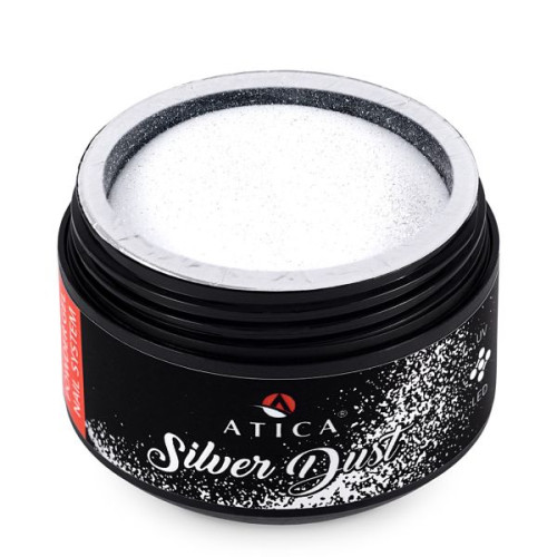 Atica Гель пудра з діамантовим пилом Silver Dust 30 мл Atica Гель пудра з діамантовим пилом Silver Dust 30 мл