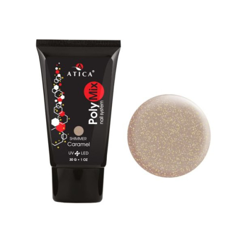 Полігель Polymix Caramel Shimmer Atica 30 г Полігель Polymix Caramel Shimmer Atica 30 г