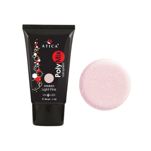 Полигель Polymix Light Pink Shimmer Atica 30 г