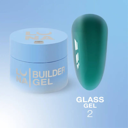Luna Вітражний гель для нарощування Glass gel №2, 15 мл TPO FREE