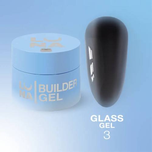 Luna Вітражний гель для нарощування Glass gel №3, 15 мл TPO FREE