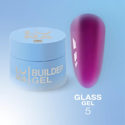 Luna Вітражний гель для нарощування Glass gel №5, 15 мл TPO FREE