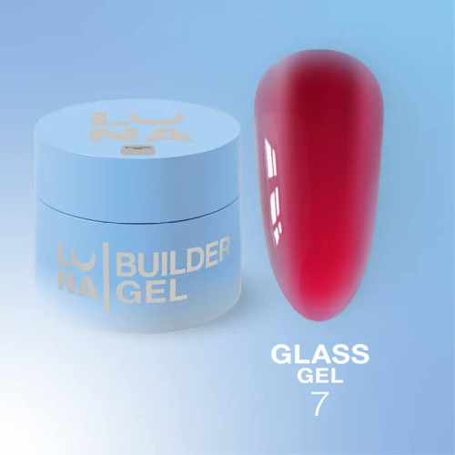 Luna Вітражний гель для нарощування Glass gel №7, 15 мл TPO FREE