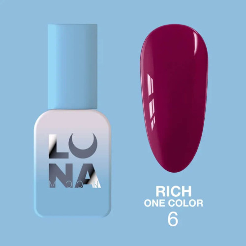 LUNA Гель-лак Rich One Color №6, 8 мл TPO FREE