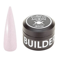 Гель-желе для нарощування Moon Full Jelly Builder Gel №34 напівпрозорий рожевий з шимером, 30 мл