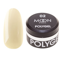 Полігель для нарощування Moon Full Poly Gel №02 молочно-білий, 15 мл