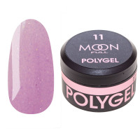 Полигель для наращивания Moon Full Poly Gel №11 легкий розовый с шиммером, 15 мл Полигель для наращивания Moon Full Poly Gel №11 легкий розовый с шиммером, 15 мл