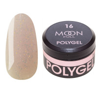 Полігель для нарощування Moon Full Poly Gel №16 білий шоколад із шиммером, 15 мл Полігель для нарощування Moon Full Poly Gel №16 білий шоколад із шиммером, 15 мл