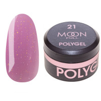 Полігель для нарощування Moon Full Poly Gel №21 рожевий із шиммером, 15 мл Полігель для нарощування Moon Full Poly Gel №21 рожевий із шиммером, 15 мл