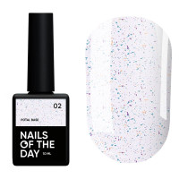 NAILSOFTHEDAY Potal base 02 молочно-голубая база с поталью (золотисто-фиолетовая и бирюзовая поталь), 10 мл