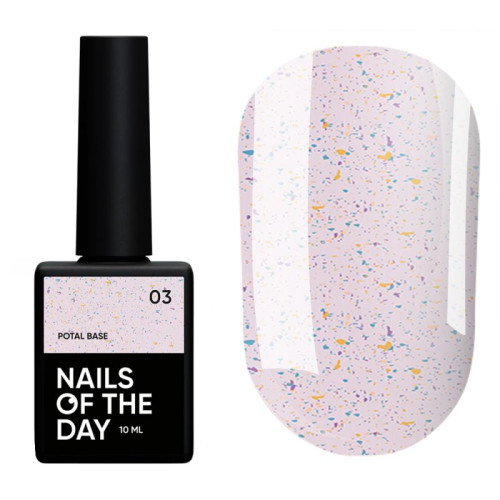 NAILSOFTHEDAY Potal base 03 молочно-фиолетовая база с талью (золотисто-фиолетовая и зеленая поталь), 10 мл NAILSOFTHEDAY Potal base 03 молочно-фиолетовая база с талью (золотисто-фиолетовая и зеленая поталь), 10 мл
