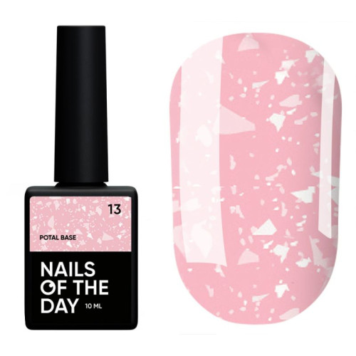 NAILSOFTHEDAY Potal base 13 нежно-розовая база с белой стильной талью, 10 мл