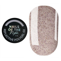 NAILSOFTHENIGHT Reflective Polygel 02, блідно-рожевий рідкий світловідбиваючий полігель, 15 мл