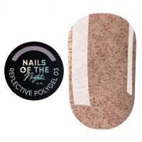 NAILSOFTHENIGHT Reflective Polygel 03, персиковий рідкий світловідбиваючий полігель, 15 мл