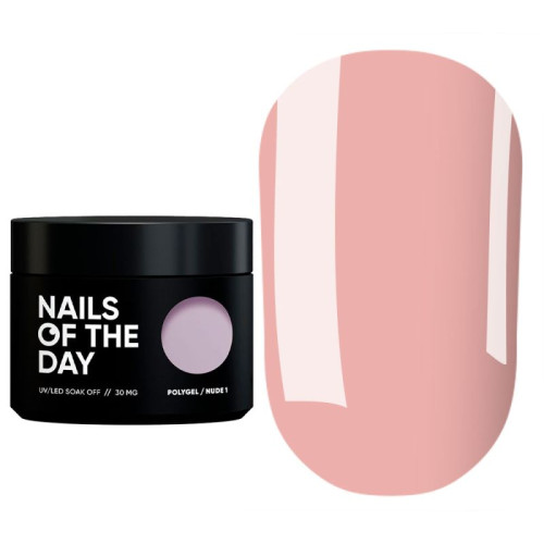 NAILSOFTHEDAY Polygel nude 01, полигель нежный нюдовый, 30 г NAILSOFTHEDAY Polygel nude 01, полигель нежный нюдовый, 30 г