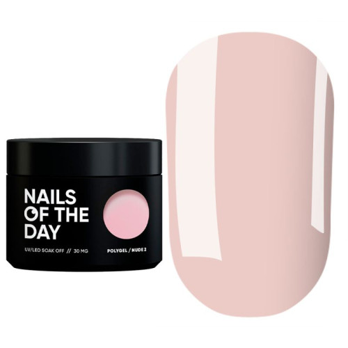 NAILSOFTHEDAY Polygel nude 02, полігель ніжний нюдово-рожевий, 30 г