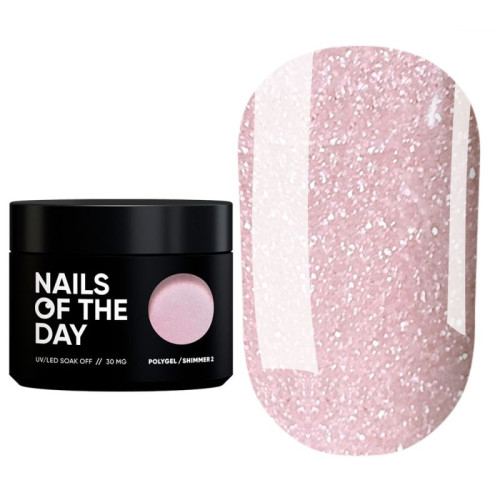 NAILSOFTHEDAY Polygel shimmer 02, полигель нежно-розовый с шиммером, 30 г NAILSOFTHEDAY Polygel shimmer 02, полигель нежно-розовый с шиммером, 30 г