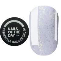 NAILSOFTHEDAY Cinderella builder gel 01, молочный строительный гель с жемчужным переливом, 15 г