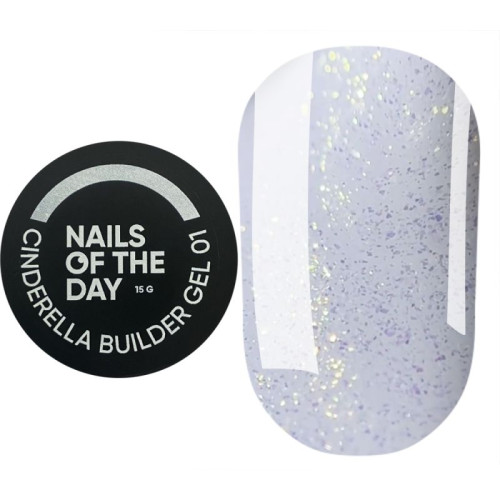 NAILSOFTHEDAY Cinderella builder gel 01, молочний будівельний гель з перлинним переливом, 15 г NAILSOFTHEDAY Cinderella builder gel 01, молочний будівельний гель з перлинним переливом, 15 г