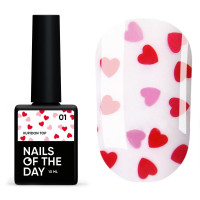 NAILSOFTHEDAY Kupidon top 01 фінішне покриття з насичено червоними та рожевими сердечками, 10 мл NAILSOFTHEDAY Kupidon top 01 фінішне покриття з насичено червоними та рожевими сердечками, 10 мл