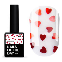 NAILSOFTHEDAY Kupidon top 02 фінішне покриття з елегантно бордовими сердечками, 10 мл NAILSOFTHEDAY Kupidon top 02 фінішне покриття з елегантно бордовими сердечками, 10 мл