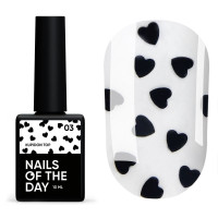 NAILSOFTHEDAY Kupidon top 03 фінішне покриття з чорними сердечками, 10 мл NAILSOFTHEDAY Kupidon top 03 фінішне покриття з чорними сердечками, 10 мл