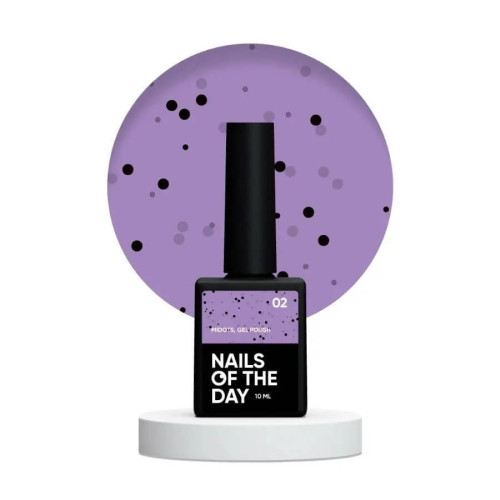NAILSOFTHEDAY MiDots gel polish 02 — сиреневый гель лак с черными точечками для ногтей, 10 мл