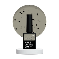 NAILSOFTHEDAY MiDots gel polish 07 — молочно–фісташковий гель лак з чорними крапочками для нігтів, 10 мл