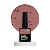 NAILSOFTHEDAY MiDots gel polish 08 — цегляний гель лак з чорними крапочками для нігтів, 10 мл