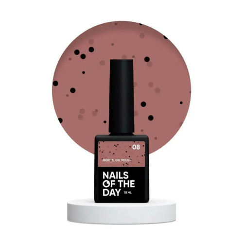 NAILSOFTHEDAY MiDots gel polish 08 – кирпичный гель лак с черными точечками для ногтей, 10 мл