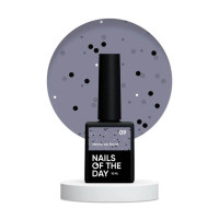 NAILSOFTHEDAY MiDots gel polish 09 — глубокий серый гель лак с черными точечками для ногтей, 10 мл