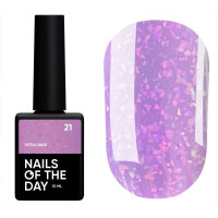 NAILSOFTHEDAY Potal base 21 фіалкова/бузкова база з голографік стильною поталлю, 10 мл NAILSOFTHEDAY Potal base 21 фіалкова/бузкова база з голографік стильною поталлю, 10 мл