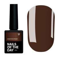 NAILSOFTHEDAY Color Top/Vitrage 17 полупрозрачный темный шоколад витраж, 10 мл