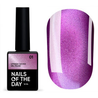 NAILSOFTHEDAY Vitrage cat eye 01 - вітражний фіолетовий гель лак з котячим оком, 10 мл
