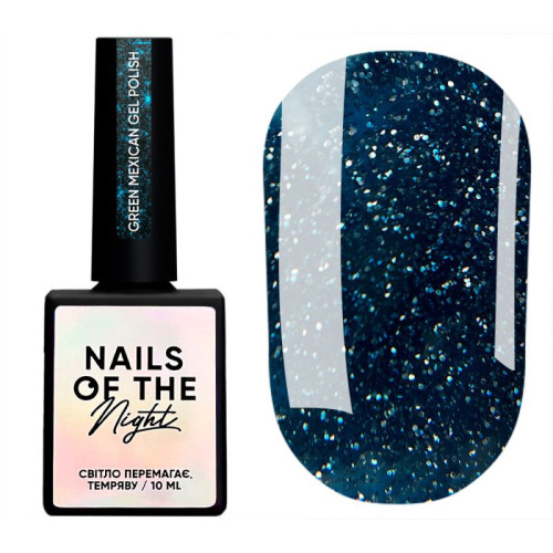NAILSOFTHENIGHT Green Mexican gel polish — темно–зелений світловідбиваючий гель–лак для нігтів, 10 мл NAILSOFTHENIGHT Green Mexican gel polish — темно–зелений світловідбиваючий гель–лак для нігтів, 10 мл