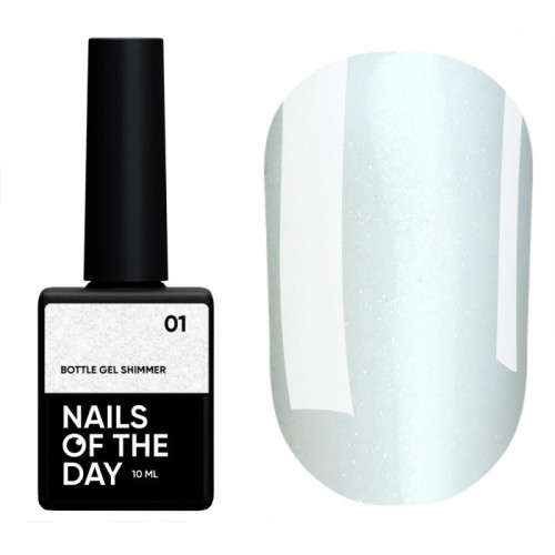 NAILSOFTHEDAY Bottle gel shimmer 01 молочный гель с серебряным шимером, 10 мл