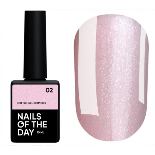 NAILSOFTHEDAY Bottle gel shimmer 02 рожевий гель зі срібним шимером, 10 мл