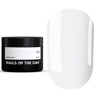 NAILSOFTHEDAY Premium gel 01, молочний будівельний гель, 30 мл NAILSOFTHEDAY Premium gel 01, молочний будівельний гель, 30 мл