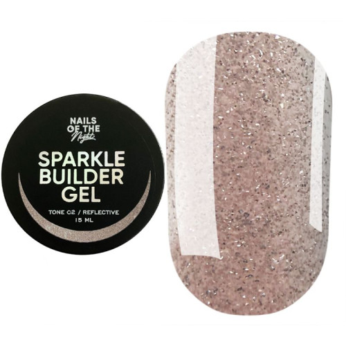 NAILSOFTHENIGHT Sparkle builder gel 02, бежевий світловідбиваючий будівельний гель, 15 мл NAILSOFTHENIGHT Sparkle builder gel 02, бежевий світловідбиваючий будівельний гель, 15 мл