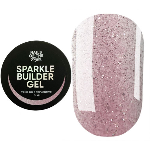 NAILSOFTHENIGHT Sparkle builder gel 03, бежево-розовый светоотражающий строительный гель, 15 мл NAILSOFTHENIGHT Sparkle builder gel 03, бежево-розовый светоотражающий строительный гель, 15 мл