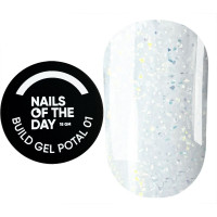 NAILSOFTHEDAY Build gel Potal 01, молочний будівельний гель з поталлю, 15 мл NAILSOFTHEDAY Build gel Potal 01, молочний будівельний гель з поталлю, 15 мл