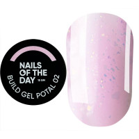 NAILSOFTHEDAY Build gel Potal 02, ніжно–рожевий будівельний гель з поталлю, 15 мл NAILSOFTHEDAY Build gel Potal 02, ніжно–рожевий будівельний гель з поталлю, 15 мл