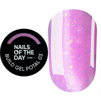 NAILSOFTHEDAY Build gel Potal 03, рожевий будівельний гель з поталлю, 15 мл NAILSOFTHEDAY Build gel Potal 03, рожевий будівельний гель з поталлю, 15 мл