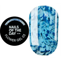 NAILSOFTHEDAY Build gel Flower 03, блакитний будівельний гель з сухими квіточками, 15 мл NAILSOFTHEDAY Build gel Flower 03, блакитний будівельний гель з сухими квіточками, 15 мл