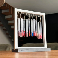 NAILSOFTHEDAY Підставка для тіпс, дерево (біла) + бетон 10 крючків