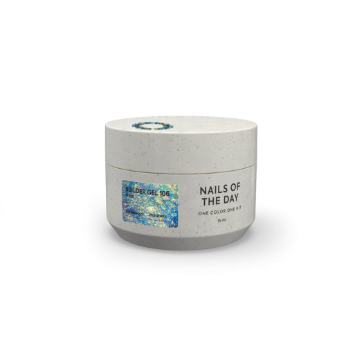 NAILSOFTHEDAY Builder Gel 106, прозорий з пластівцями юкі гель, 15 мл
