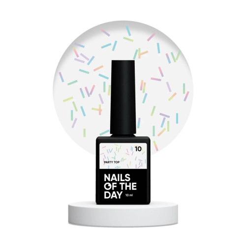 NAILSOFTHEDAY Party top 10 с голографическими палочками, 10 мл NAILSOFTHEDAY Party top 10 с голографическими палочками, 10 мл